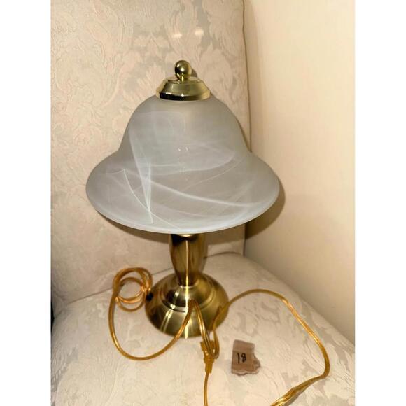 Gold Table Lamp with Frosted Glass Shade - Picture 4 of 9